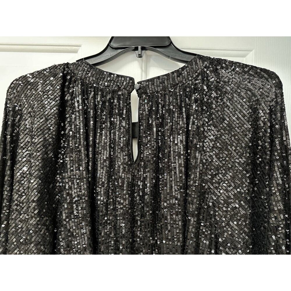 Vince Camuto Blouse Plus Size3X 3/4 Balloons Sleeves Sequin Keyhole Blouse - Picture 6 of 8